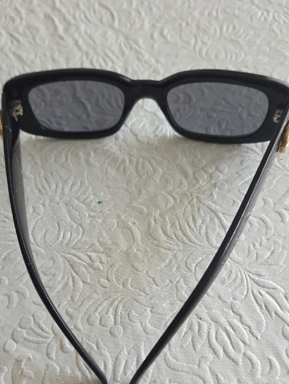 Black Rectangular Sunglasses with Dark Lenses
